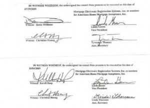 » signatures Foreclosure Fraud